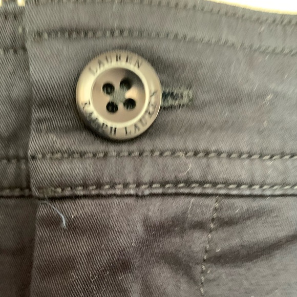 NWT Ralph Lauren Navy Cotton Wide-Leg Pants Front Zip Closure Size 12P - Picture 5 of 9